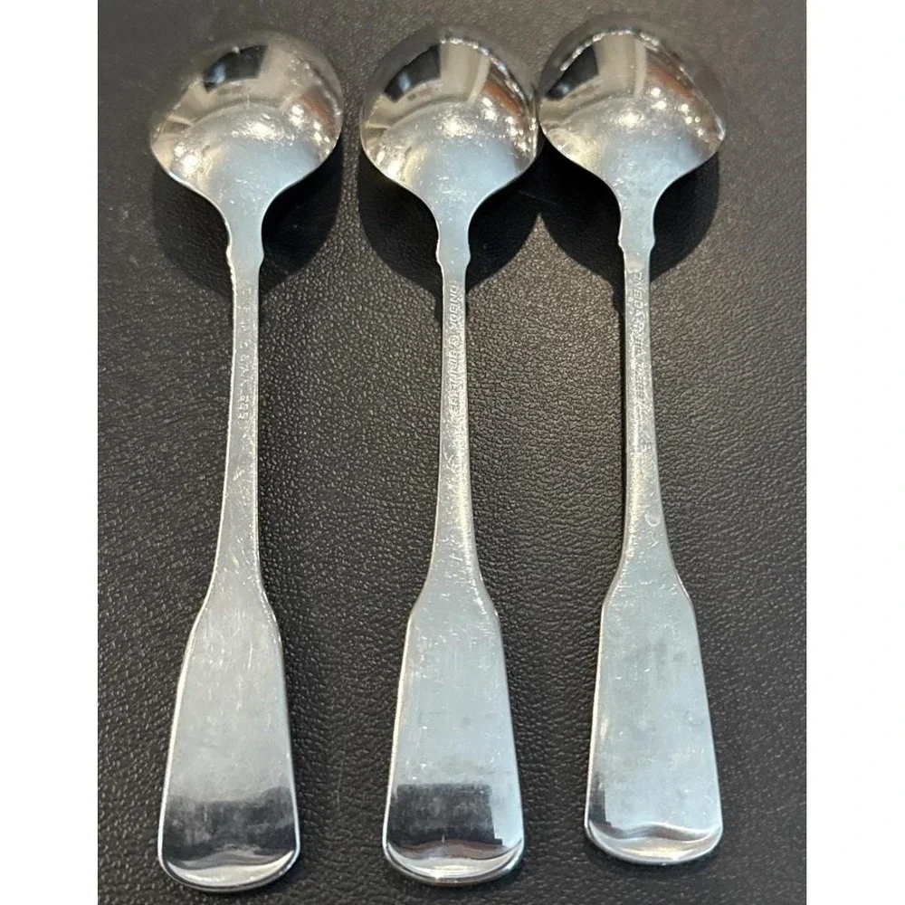 Oneida Cube Sandhurst Soup Spoon Spoons Stainless Steel Flatware Set Of 3